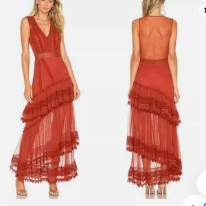 House of Harlow 1960 X REVOLVE Valence Dress in Terracotta Red NWT Size …